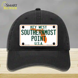 Key West Southernmost Point Novelty License Plate Hat Unconstructed Cotton / Black