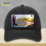 Happiness Way Of Life Yoga Novelty License Plate Hat Unconstructed Cotton / Black