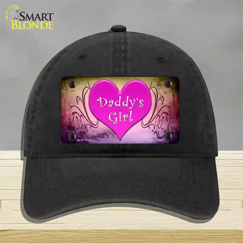 Daddys Girl Novelty License Plate Hat Unconstructed Cotton / Black