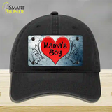 Mamas Boy Novelty License Plate Hat Unconstructed Cotton / Black