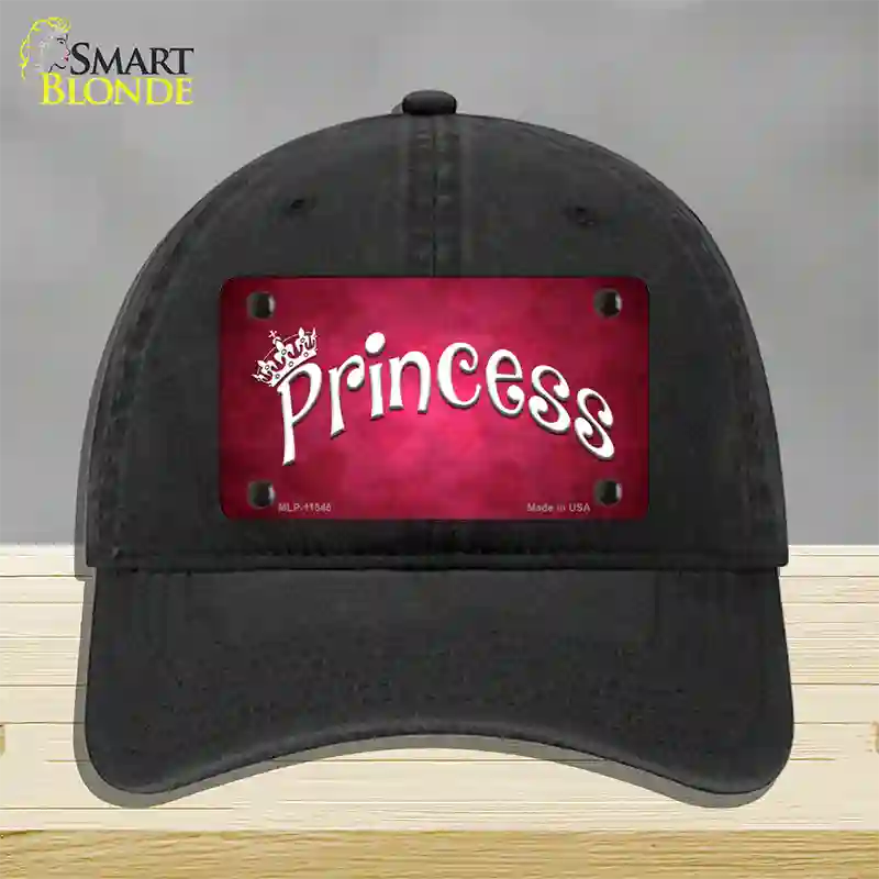 Princess Novelty License Plate Hat Unconstructed Cotton / Black