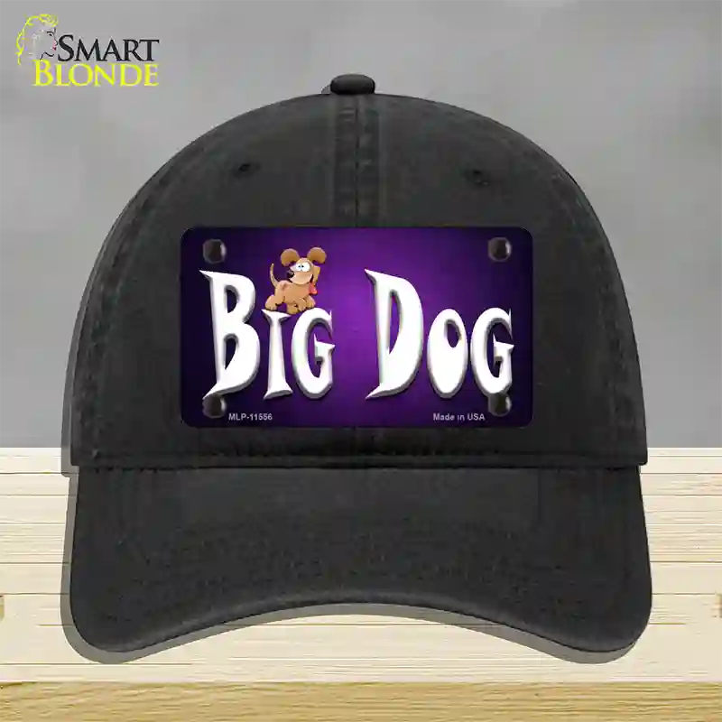 Big Dog Novelty License Plate Hat Unconstructed Cotton / Black