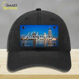 Alabama City Skyline State Novelty License Plate Hat Unconstructed Cotton / Black