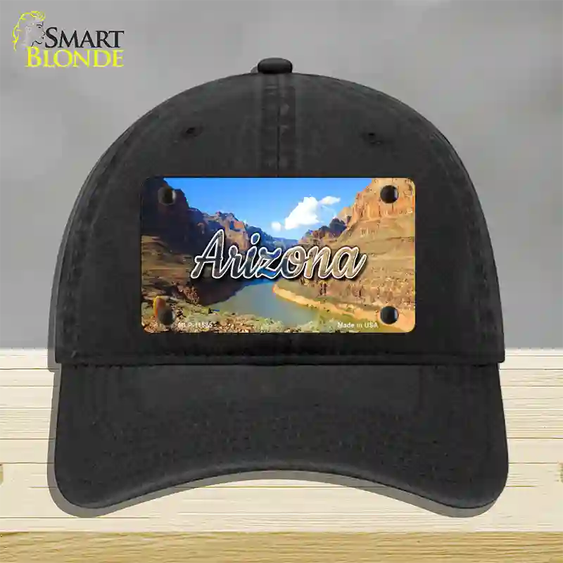 Arizona Canyon State Novelty License Plate Hat Unconstructed Cotton / Black