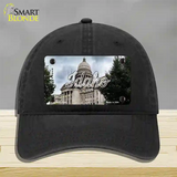 Idaho Capital Building State Novelty License Plate Hat Unconstructed Cotton / Black