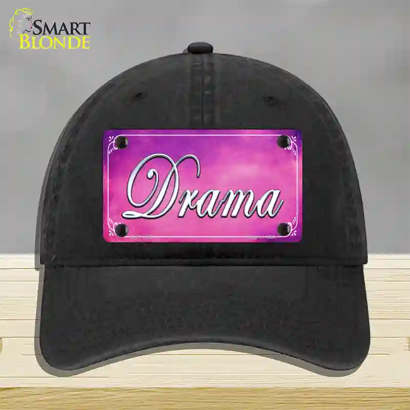 Drama Novelty License Plate Hat Unconstructed Cotton / Black