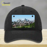 Kansas Downtown Skyline State Novelty License Plate Hat Unconstructed Cotton / Black