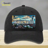 Massachusetts Sunset Skyline State Novelty License Plate Hat Unconstructed Cotton / Black