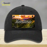 Montana Forest Sunset State Novelty License Plate Hat Unconstructed Cotton / Black