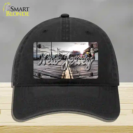 New Jersey Boardwalk State Novelty License Plate Hat Unconstructed Cotton / Black