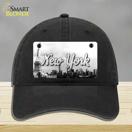 New York Statue of Liberty State Novelty License Plate Hat Unconstructed Cotton / Black