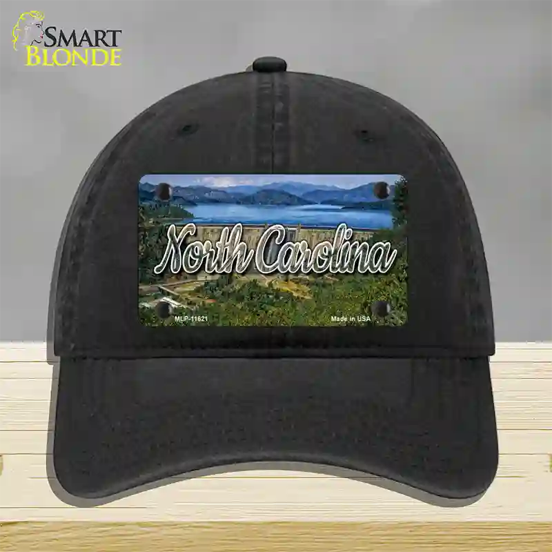 North Carolina Dam State Novelty License Plate Hat Unconstructed Cotton / Black