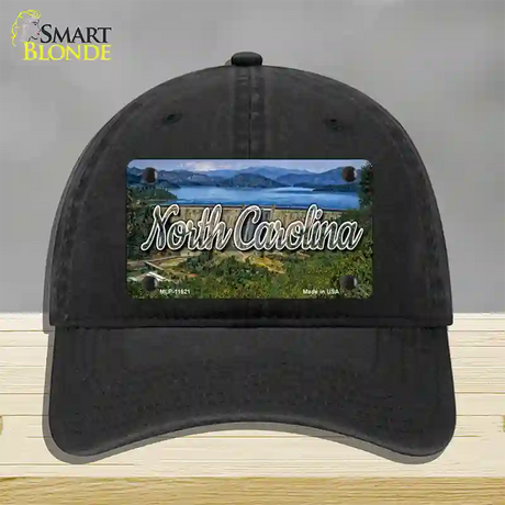 North Carolina Dam State Novelty License Plate Hat Unconstructed Cotton / Black