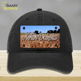 North Dakota Wheat Farm State Novelty License Plate Hat Unconstructed Cotton / Black