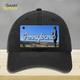 Pennsylvania Gettysburg Statue State Novelty License Plate Hat Unconstructed Cotton / Black