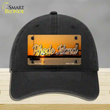 Rhode Island River Sunset State Novelty License Plate Hat Unconstructed Cotton / Black