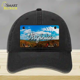 Virginia Mountain Range State Novelty License Plate Hat Unconstructed Cotton / Black