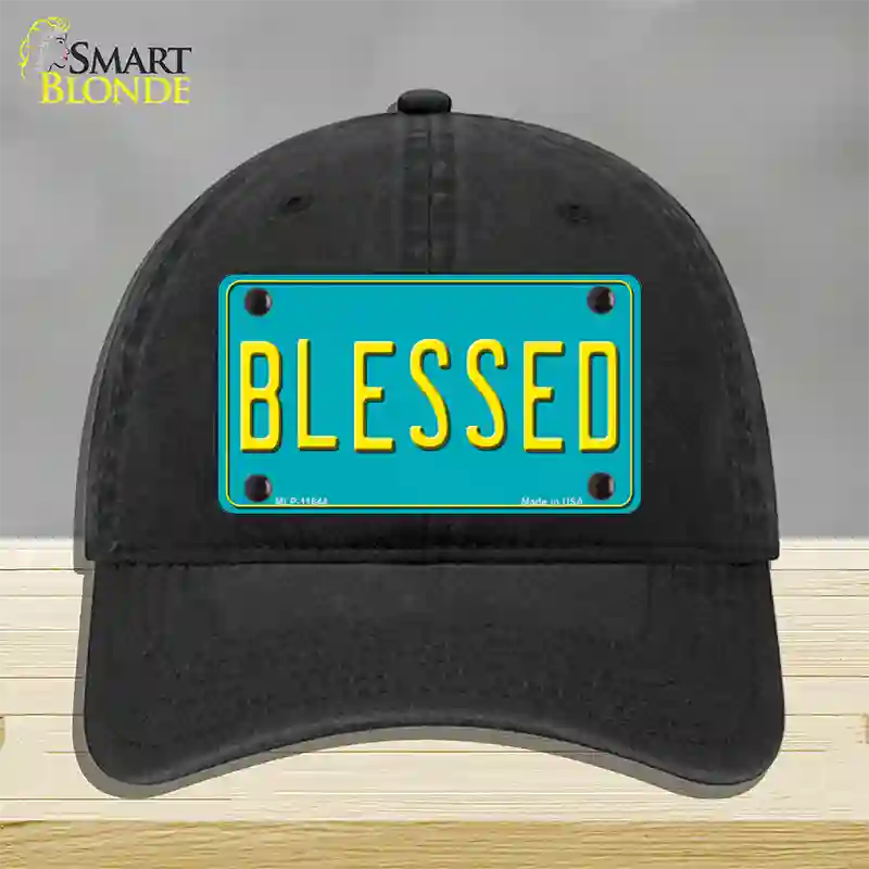 Blessed Novelty License Plate Hat Unconstructed Cotton / Black