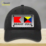 Bravo Zulu Novelty License Plate Hat Unconstructed Cotton / Black