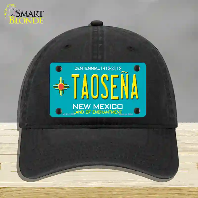 Taosena Teal New Mexico Novelty License Plate Hat Unconstructed Cotton / Black