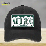 Manitou Springs Colorado Novelty License Plate Hat Unconstructed Cotton / Black