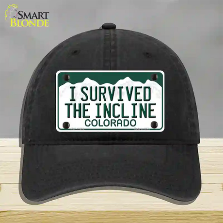 I Survived The Incline Colorado Novelty License Plate Hat Unconstructed Cotton / Black