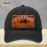 Vicious Power Novelty License Plate Hat Unconstructed Cotton / Black