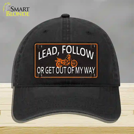 Lead Follow Novelty License Plate Hat Unconstructed Cotton / Black