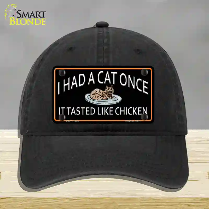 I Had A Cat Once Novelty License Plate Hat Unconstructed Cotton / Black