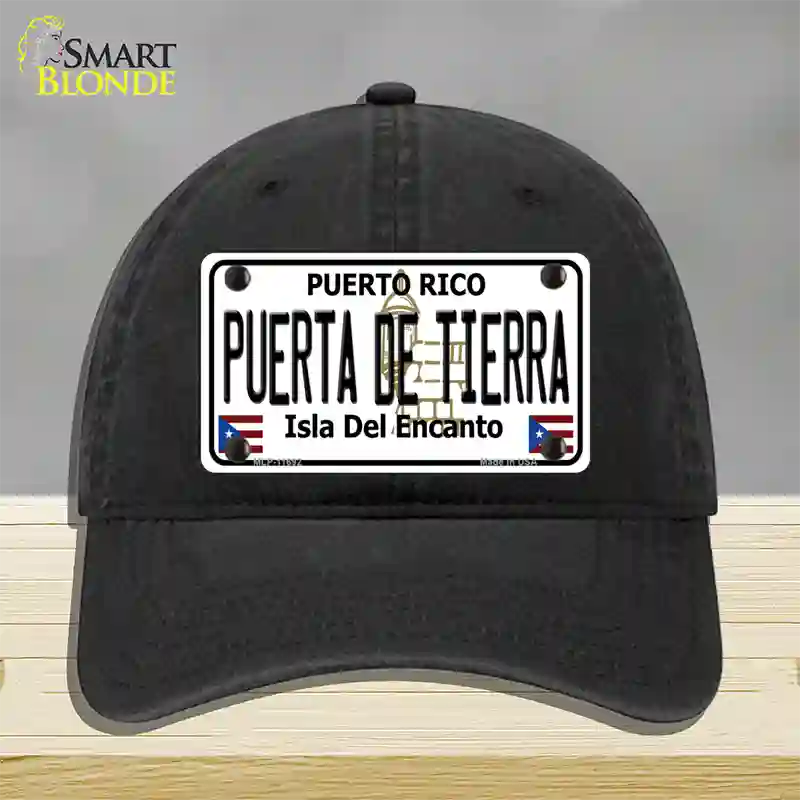 Puerta De Tierra Puerto Rico Novelty License Plate Hat Unconstructed Cotton / Black