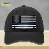 First Responder American Flag Novelty License Plate Hat Unconstructed Cotton / Black