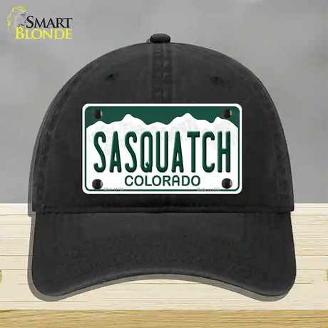 Sasquatch Colorado Novelty License Plate Hat Unconstructed Cotton / Black