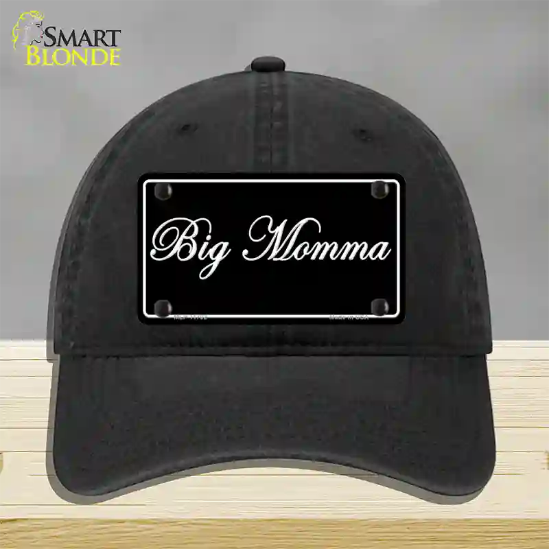 Big Momma Novelty License Plate Hat Unconstructed Cotton / Black