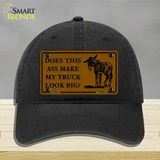 Does This Ass Novelty License Plate Hat Unconstructed Cotton / Black