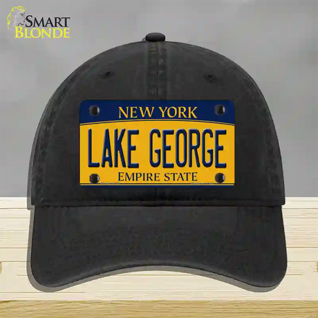 Lake George New York Novelty License Plate Hat Unconstructed Cotton / Black