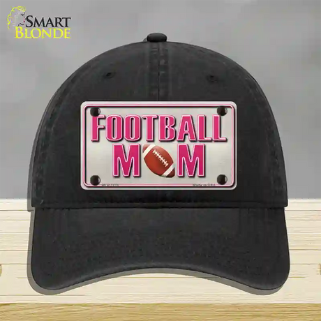 Football Mom Novelty License Plate Hat Unconstructed Cotton / Black