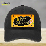 Bee Blessed Honey Hive Novelty License Plate Hat Unconstructed Cotton / Black