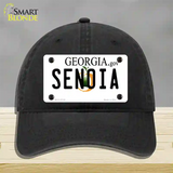 Senoia Georgia State Novelty License Plate Hat Unconstructed Cotton / Black