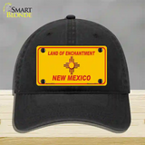 New Mexico Blank Yellow State Novelty License Plate Hat Unconstructed Cotton / Black