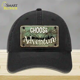 Choose Adventure Novelty License Plate Hat Unconstructed Cotton / Black