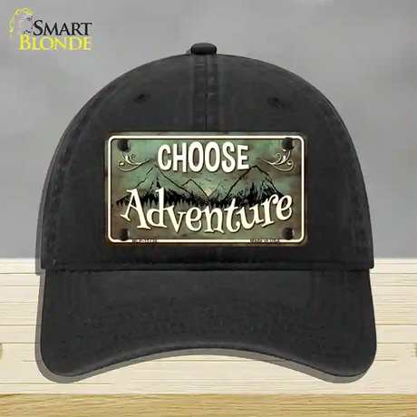 Choose Adventure Novelty License Plate Hat Unconstructed Cotton / Black