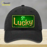 Lucky Irish Novelty License Plate Hat Unconstructed Cotton / Black