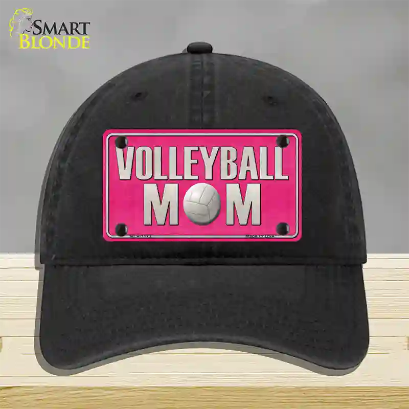 Volleyball Mom Novelty License Plate Hat Unconstructed Cotton / Black