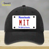 MIT Massachusetts State Novelty License Plate Hat Unconstructed Cotton / Black