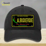 Albuquerque New Mexico Black State Novelty License Plate Hat Unconstructed Cotton / Black