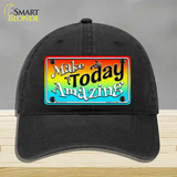 Make Today Amazing Novelty License Plate Hat Unconstructed Cotton / Black