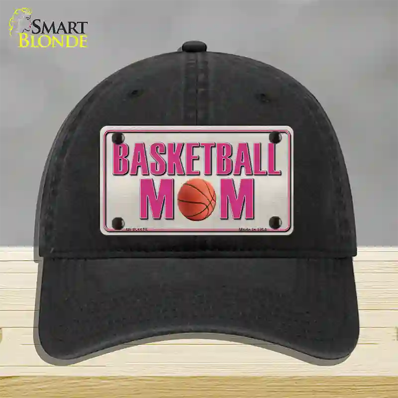 Basketball Mom Novelty License Plate Hat Unconstructed Cotton / Black