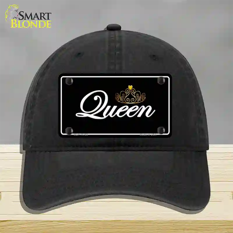 Queen Novelty License Plate Hat Unconstructed Cotton / Black