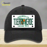 Tierra Verde Florida Novelty License Plate Hat Unconstructed Cotton / Black