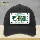 Pass A Grille Florida Novelty License Plate Hat Unconstructed Cotton / Black